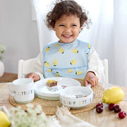 Kinderservies Dish Set Porcelain/Silicone Happy Fruits - set van 3 - Aan tafel Lässig - In den Olifant