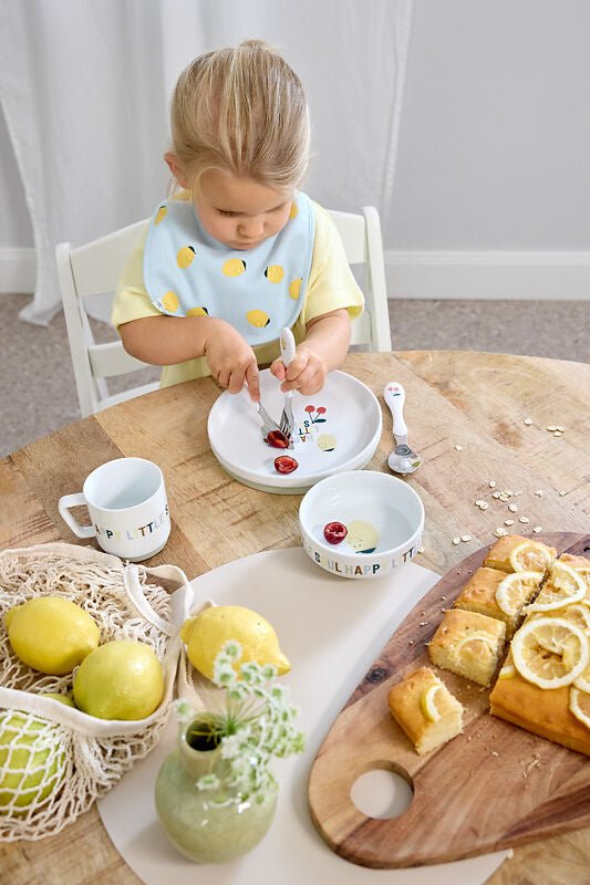 Kinderservies Dish Set Porcelain/Silicone Happy Fruits - set van 3 - Aan tafel Lässig - In den Olifant