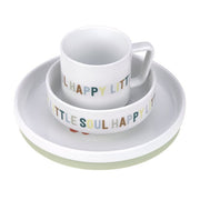 Kinderservies Dish Set Porcelain/Silicone Happy Fruits - set van 3 - Aan tafel Lässig - In den Olifant