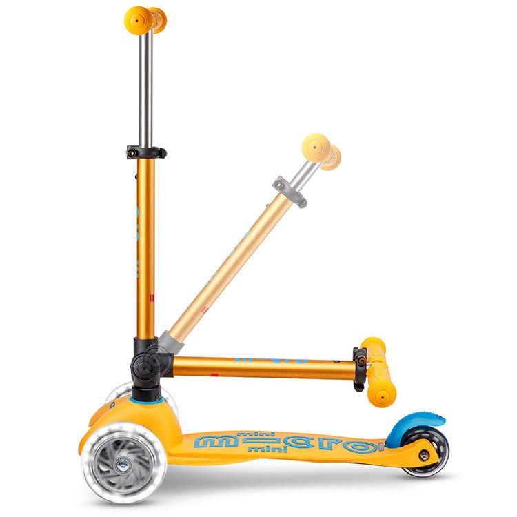 Kinderstep met 3 wielen Mini Micro step Deluxe inklapbaar LED abrikoos - Limited Edition - Steppen Micro Mobility - In den Olifant