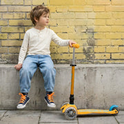 Kinderstep met 3 wielen Mini Micro step Deluxe inklapbaar LED abrikoos - Limited Edition - Steppen Micro Mobility - In den Olifant