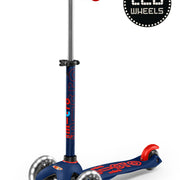 Kinderstep met 3 wielen Mini Micro step Deluxe LED marineblauw/rood - 2 tot 5 jaar - Steppen Micro Mobility - In den Olifant