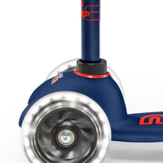 Kinderstep met 3 wielen Mini Micro step Deluxe LED marineblauw/rood - 2 tot 5 jaar - Steppen Micro Mobility - In den Olifant