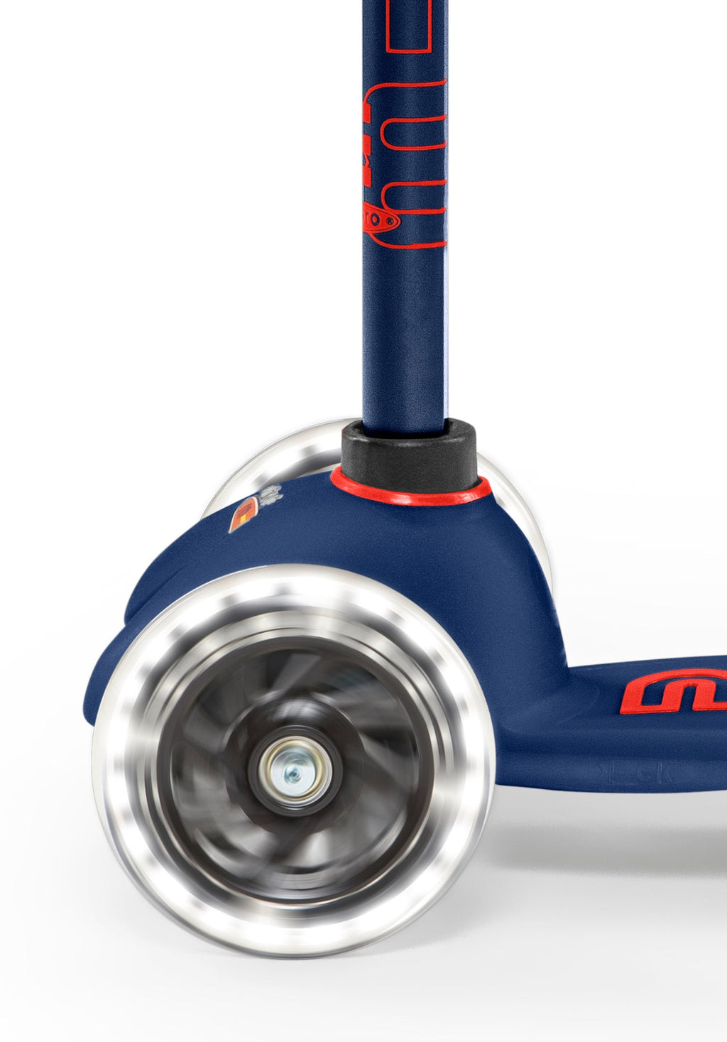 Kinderstep met 3 wielen Mini Micro step Deluxe LED marineblauw/rood - 2 tot 5 jaar - Steppen Micro Mobility - In den Olifant