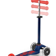 Kinderstep met 3 wielen Mini Micro step Deluxe LED marineblauw/rood - 2 tot 5 jaar - Steppen Micro Mobility - In den Olifant