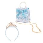 Kindertasje met kroontje The Mademoiselle Mini Purse with Headband Blue - set van 2 - Tassen en portemonnees Great Pretenders - In den Olifant