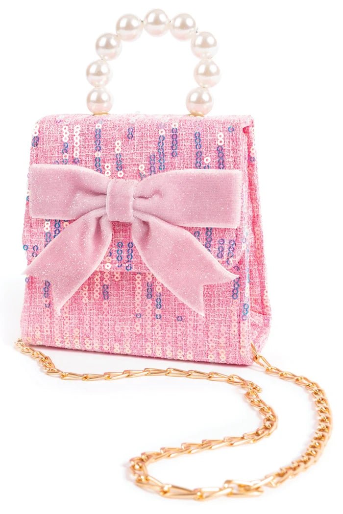 Kindertasje met kroontje The Mademoiselle Mini Purse with Headband Pink - set van 2 - Tassen en portemonnees Great Pretenders - In den Olifant