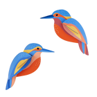 Muurdecoratie Wall Art Garden Birds - Kingfishers