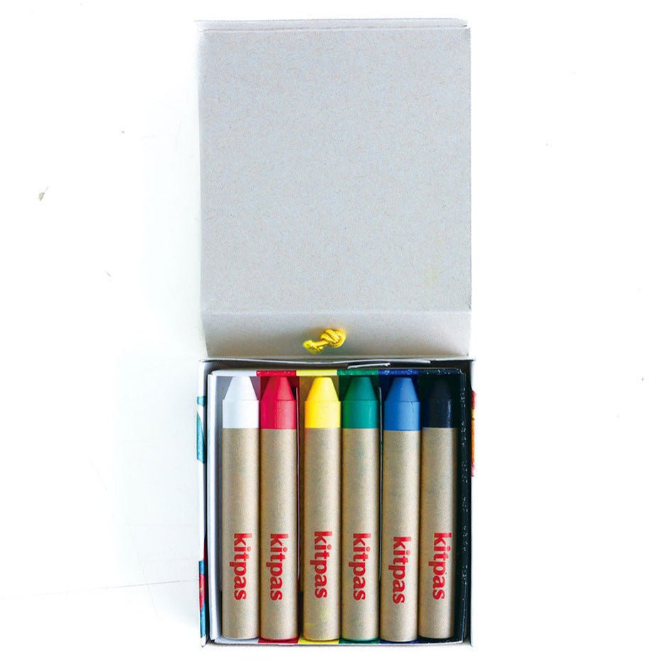 Kitpas by Artist Bird Medium Rijstwax Krijtjes Primary Colours - set van 6 - Kleuren en tekenen Kitpas - In den Olifant