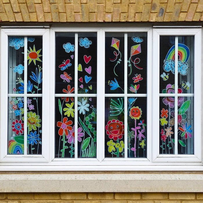 Kitpas Medium Rijstwax Krijtjes voor raam en papier - set van 12 - Kleuren en tekenen Kitpas - In den Olifant