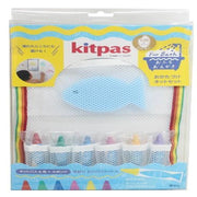 Kitpas Rice Bran Wax Badkrijtjes - set van 6 met blauwe spons - Badspeelgoed Kitpas - In den Olifant