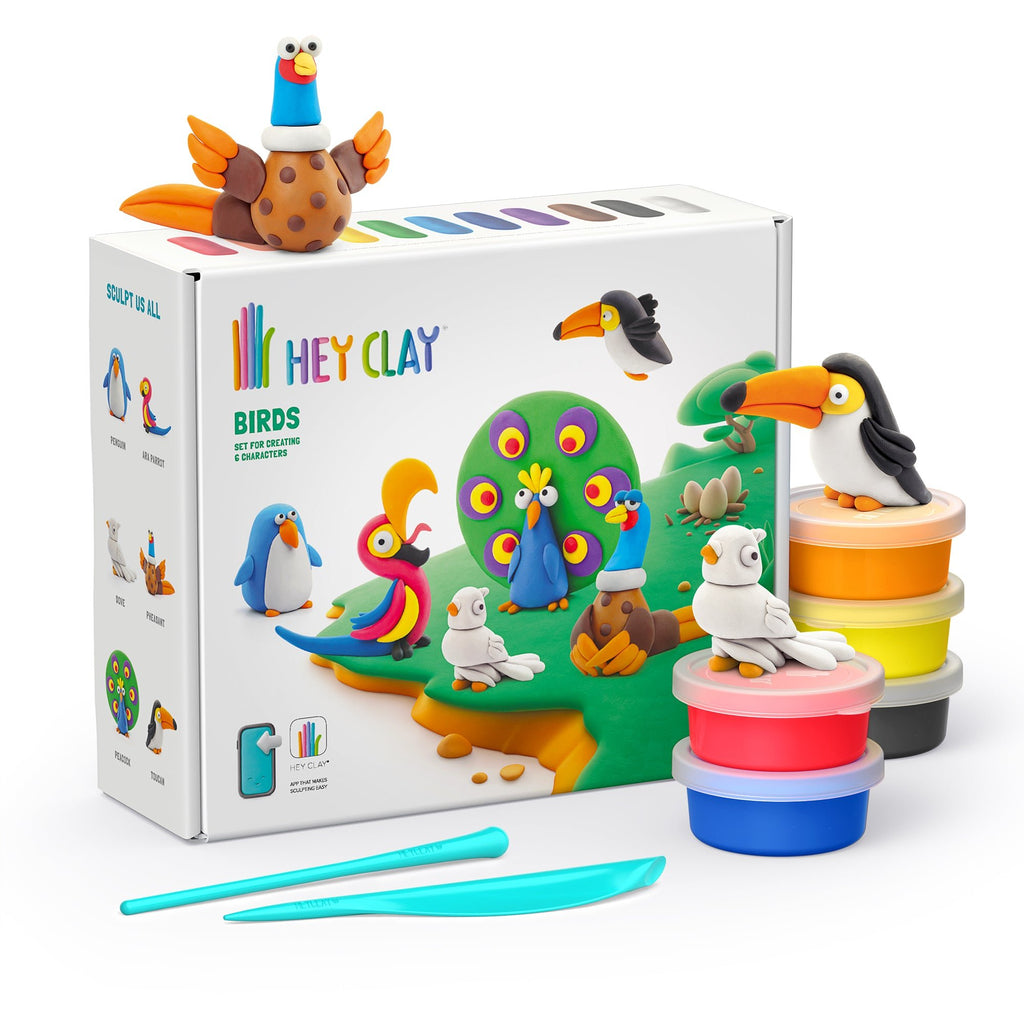 Kleiset Birds - 15 potjes - Boetseren Hey Clay - In den Olifant