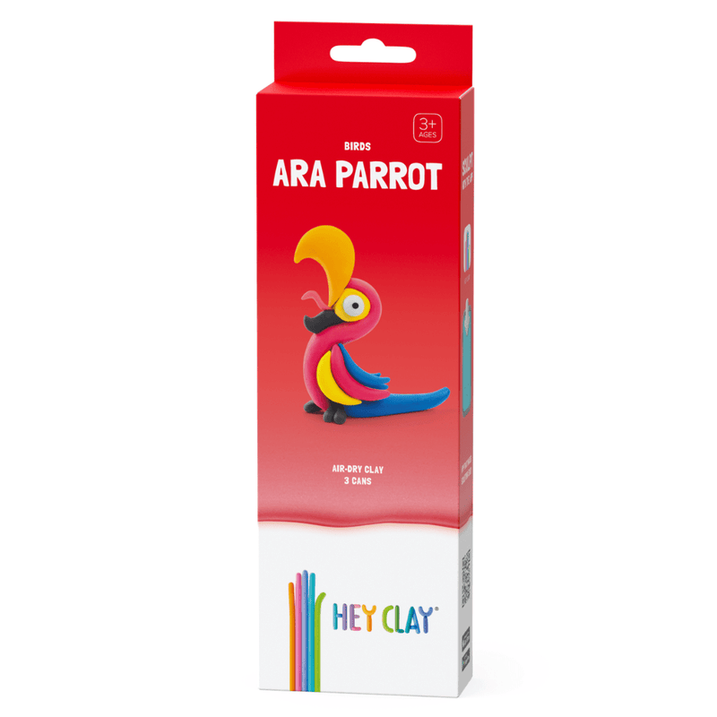 Kleiset Birds Ara Parrot - 3 potjes - Boetseren Hey Clay - In den Olifant