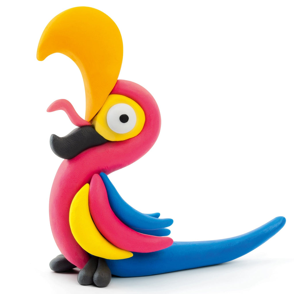 Kleiset Birds Ara Parrot - 3 potjes - Boetseren Hey Clay - In den Olifant