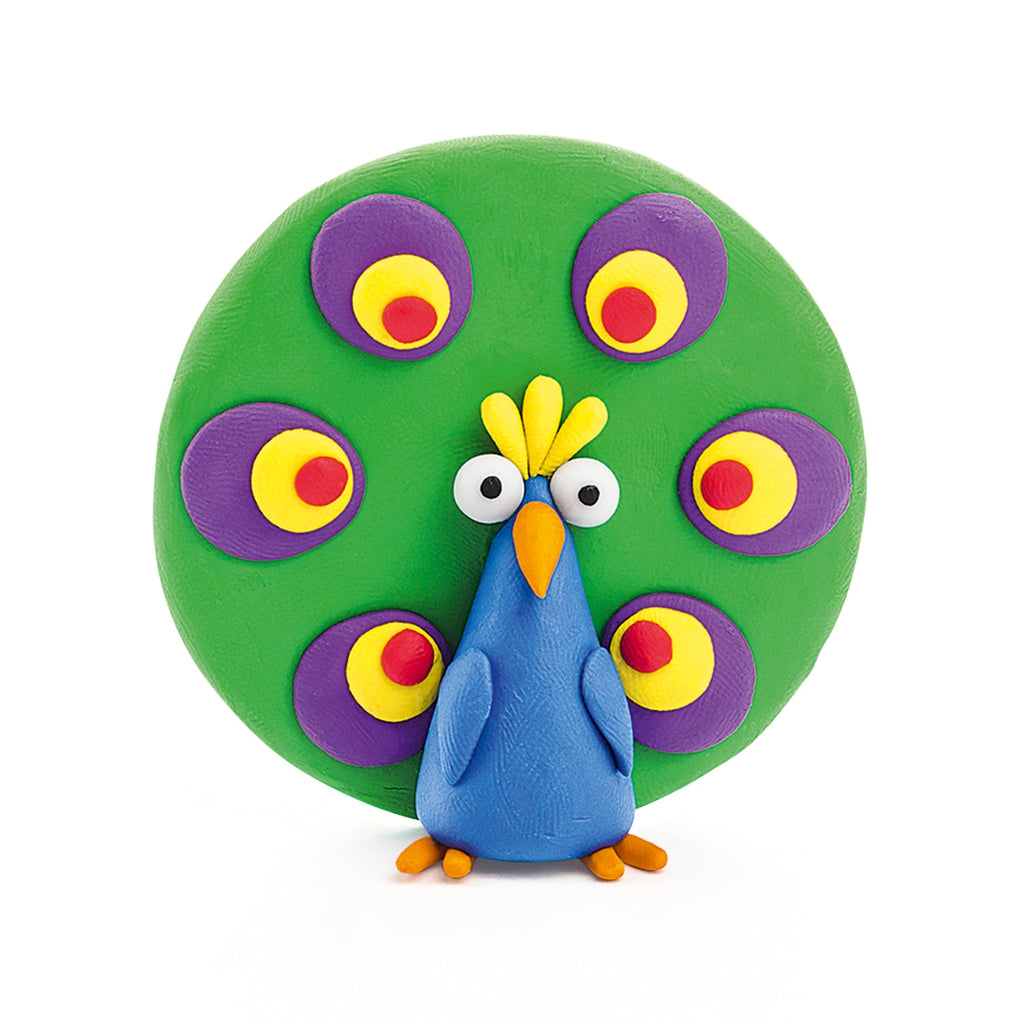 Kleiset Birds Peacock - 3 potjes - Boetseren Hey Clay - In den Olifant