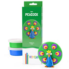 Kleiset Birds Peacock - 3 potjes - Boetseren Hey Clay - In den Olifant