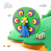 Kleiset Birds Peacock - 3 potjes - Boetseren Hey Clay - In den Olifant