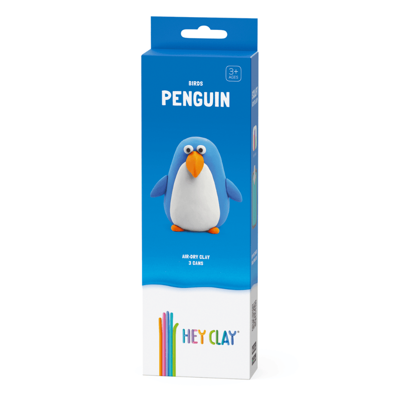 Kleiset Birds Penguin - 3 potjes - Boetseren Hey Clay - In den Olifant