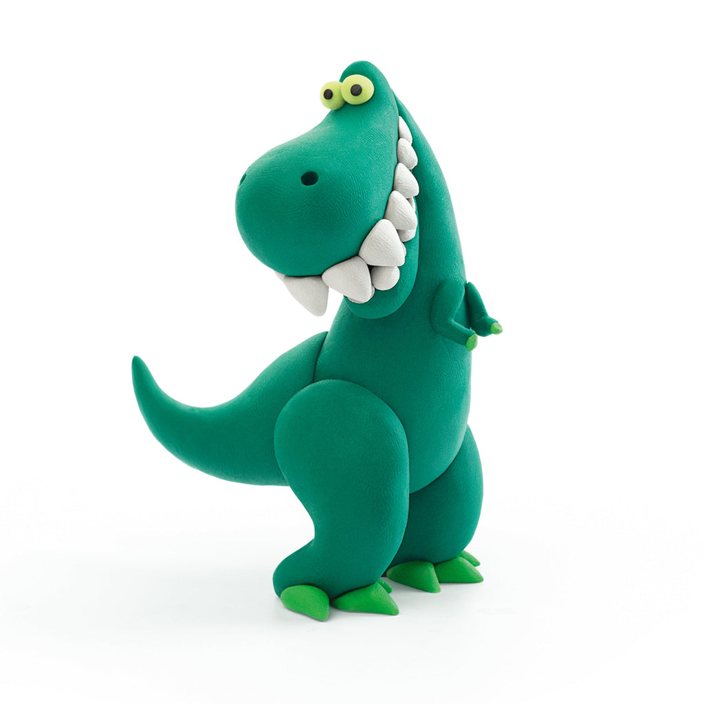 Kleiset Dinos Tyrannosaurus - 3 potjes - Boetseren Hey Clay - In den Olifant