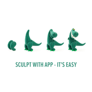 Kleiset Dinos Tyrannosaurus - 3 potjes - Boetseren Hey Clay - In den Olifant