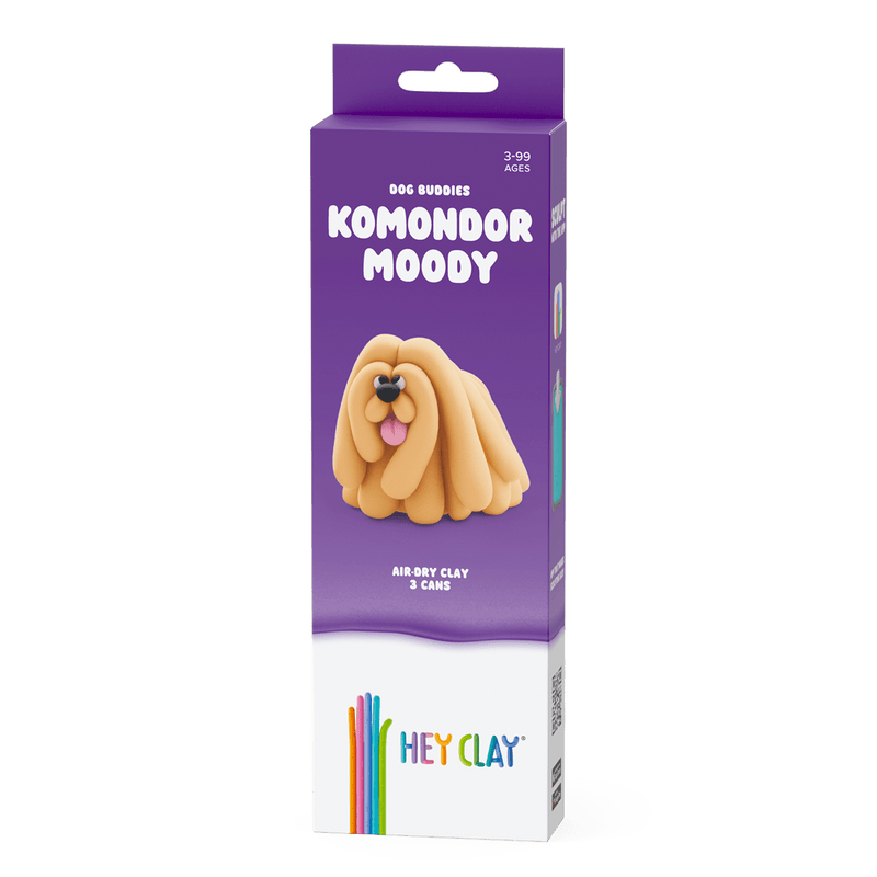 Kleiset Dog Buddies Komondor Moody - 3 potjes - Boetseren Hey Clay - In den Olifant