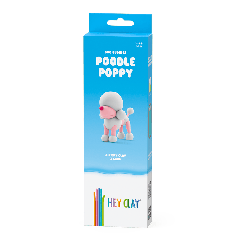 Kleiset Dog Buddies Poodle Poppy - 3 potjes - Boetseren Hey Clay - In den Olifant