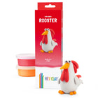 Kleiset Farm Birds Rooster - 3 potjes - Boetseren Hey Clay - In den Olifant