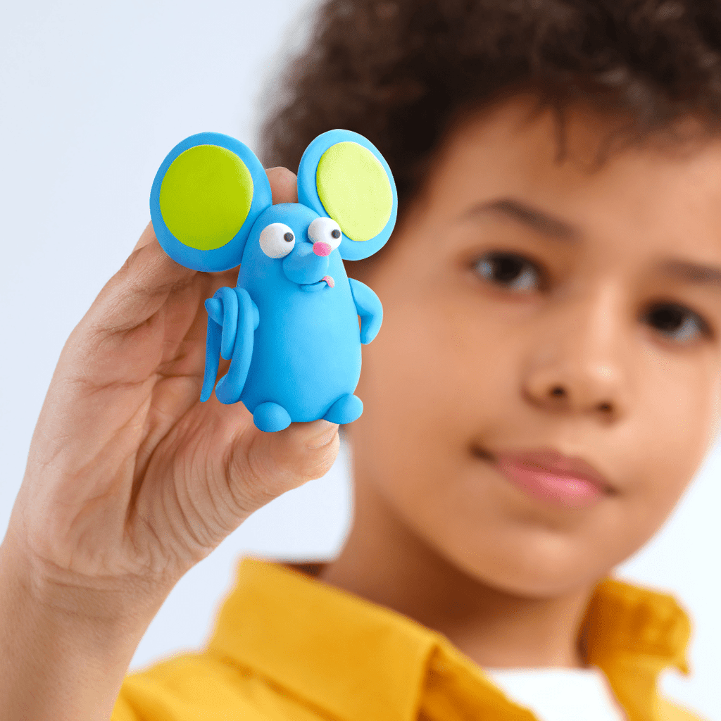 Kleiset Fluffy Pets - 15 potjes - Boetseren Hey Clay - In den Olifant