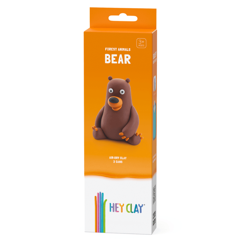 Kleiset Forest Animals Bear - 3 potjes - Boetseren Hey Clay - In den Olifant