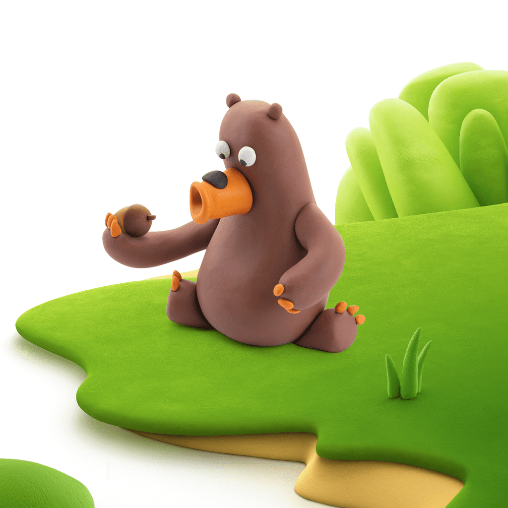 Kleiset Forest Animals Bear - 3 potjes - Boetseren Hey Clay - In den Olifant