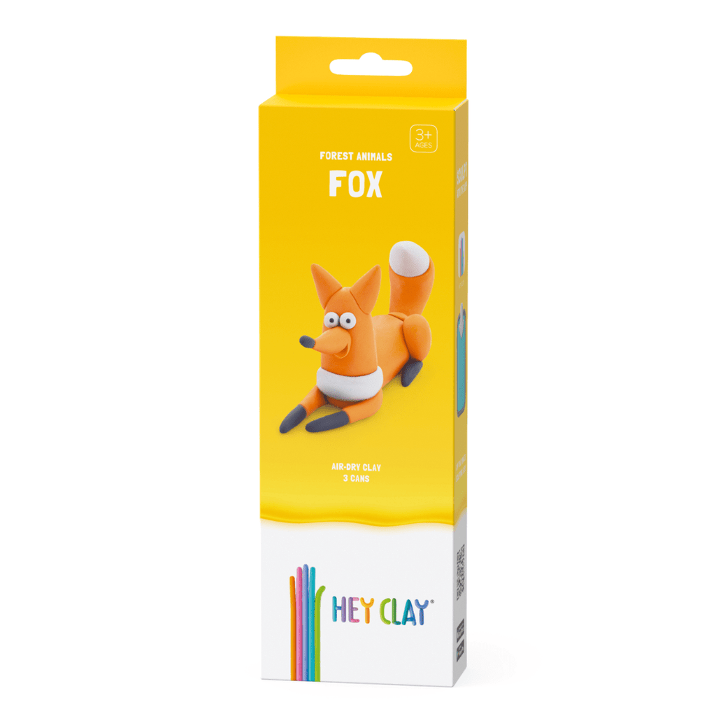 Kleiset Forest Animals Fox - 3 potjes - Boetseren Hey Clay - In den Olifant