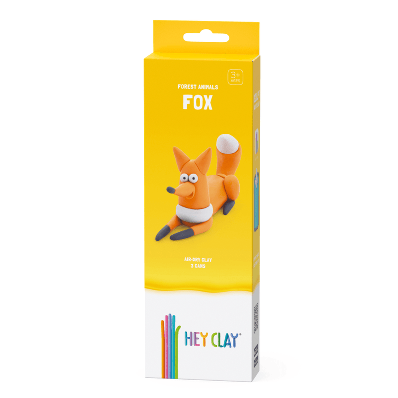 Kleiset Forest Animals Fox - 3 potjes - Boetseren Hey Clay - In den Olifant