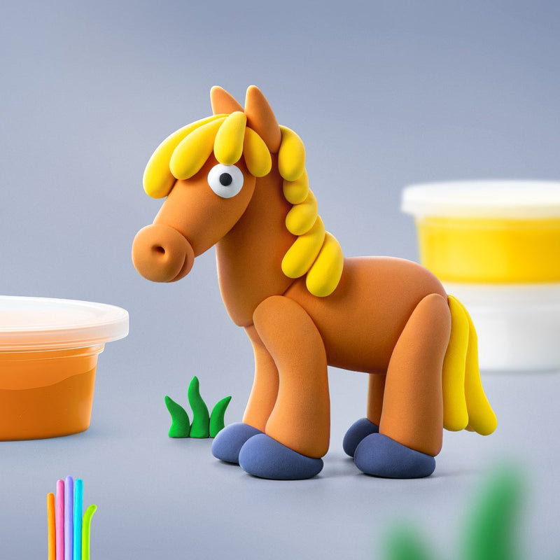 Kleiset Horse - 3 potjes - Boetseren Hey Clay - In den Olifant