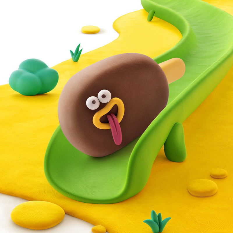 Kleiset Nice Ice Cream Choco Pop - 3 potjes - Boetseren Hey Clay - In den Olifant
