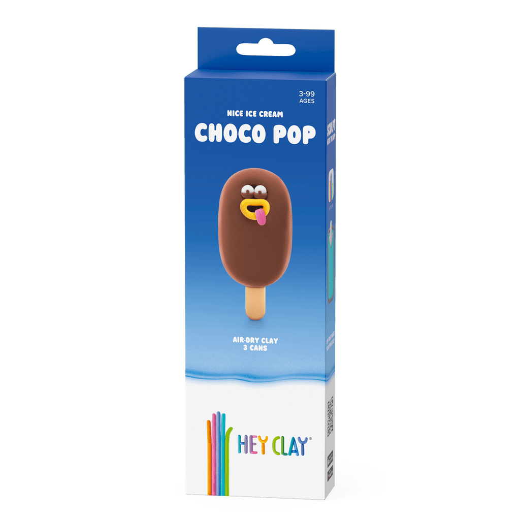 Kleiset Nice Ice Cream Choco Pop - 3 potjes - Boetseren Hey Clay - In den Olifant