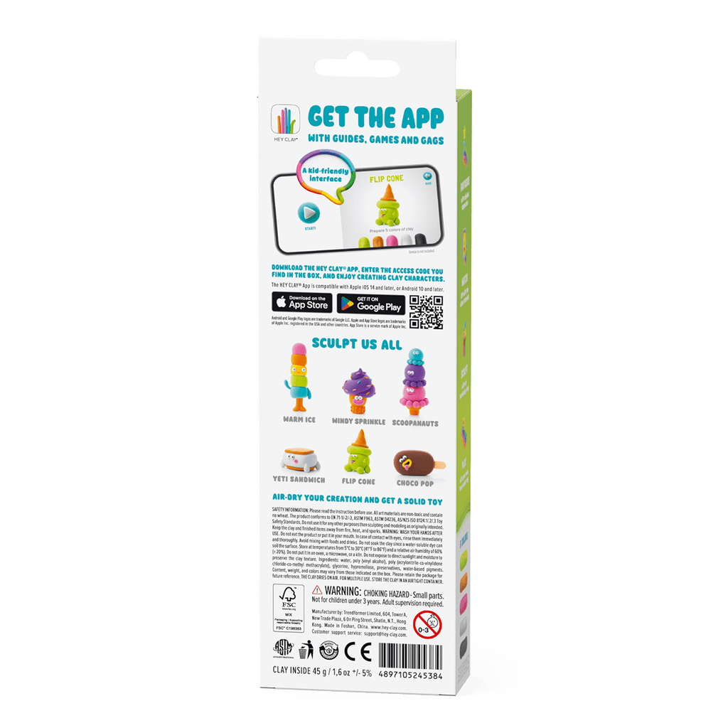 Kleiset Nice Ice Cream Flip Cone - 3 potjes - Boetseren Hey Clay - In den Olifant