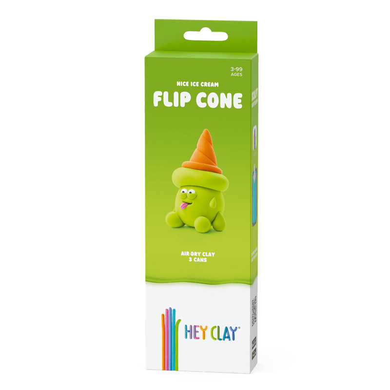 Kleiset Nice Ice Cream Flip Cone - 3 potjes - Boetseren Hey Clay - In den Olifant