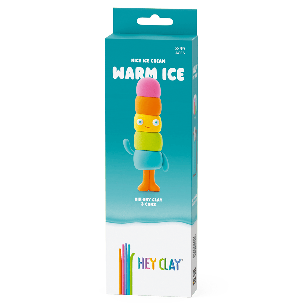Kleiset Nice Ice Cream Warm Ice - 3 potjes - Boetseren Hey Clay - In den Olifant