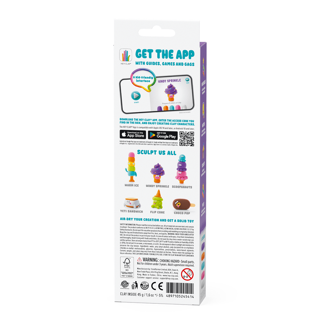 Kleiset Nice Ice Cream Windy Sprinkles - 3 potjes - Boetseren Hey Clay - In den Olifant