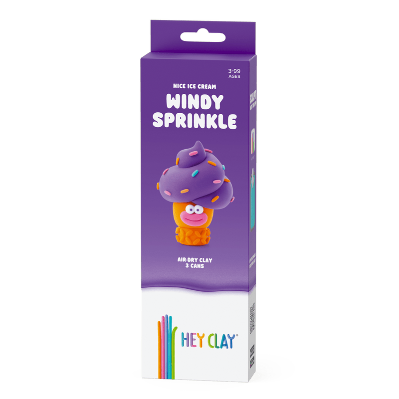 Kleiset Nice Ice Cream Windy Sprinkles - 3 potjes - Boetseren Hey Clay - In den Olifant