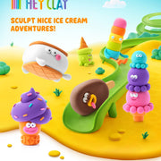 Kleiset Nice Ice Cream Yeti Sandwich - 3 potjes - Boetseren Hey Clay - In den Olifant