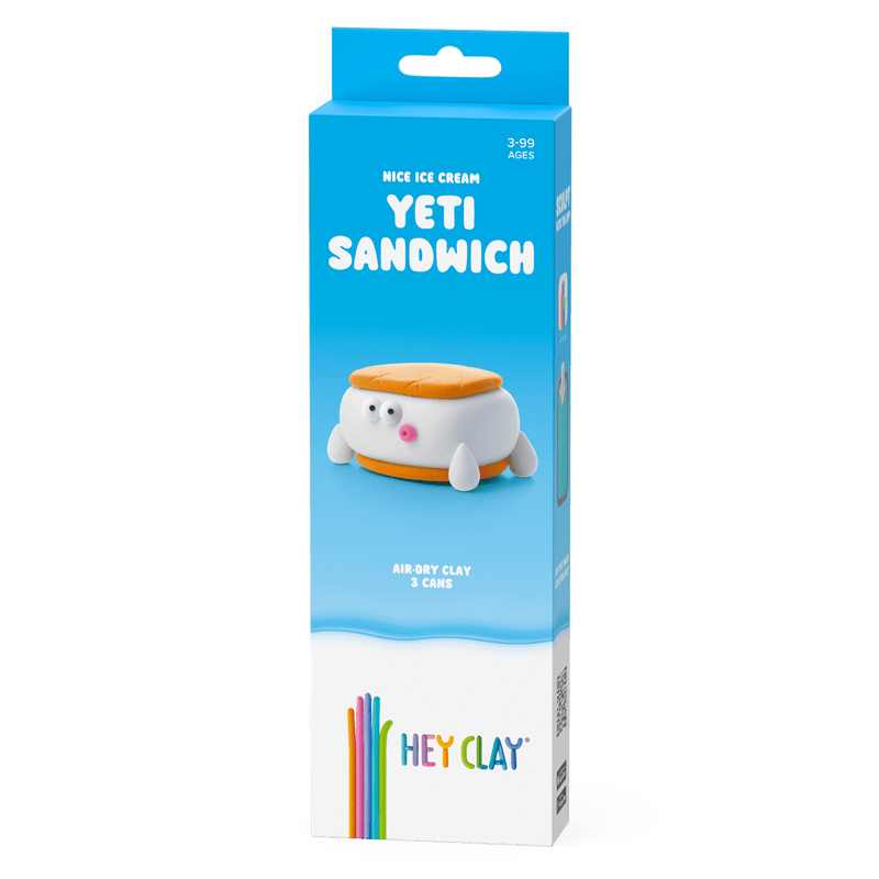 Kleiset Nice Ice Cream Yeti Sandwich - 3 potjes - Boetseren Hey Clay - In den Olifant
