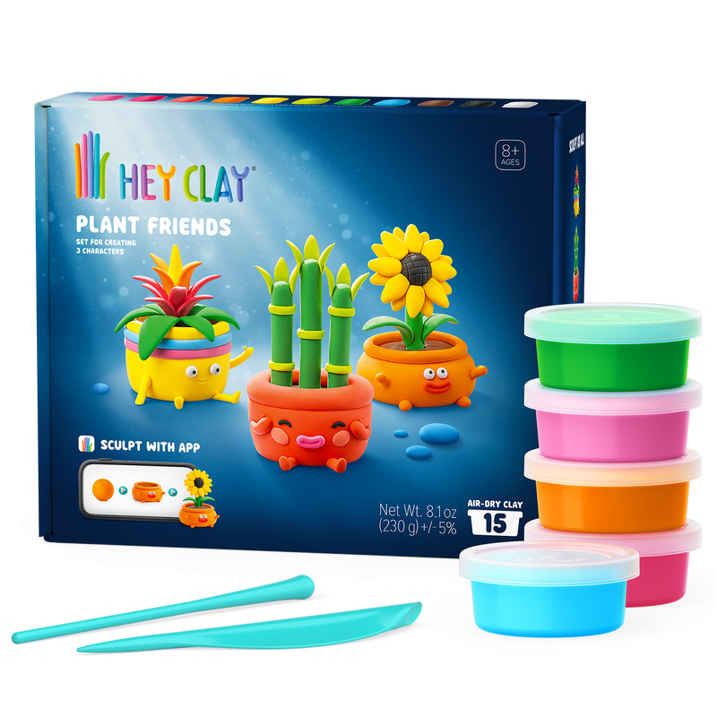 Kleiset Plant Friends - 15 potjes - Boetseren Hey Clay - In den Olifant