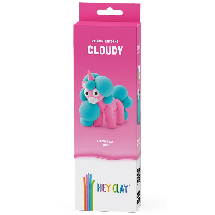 Kleiset Rainbow Unicorn Cloudy - 3 potjes - Boetseren Hey Clay - In den Olifant