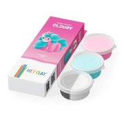 Kleiset Rainbow Unicorn Cloudy - 3 potjes - Boetseren Hey Clay - In den Olifant