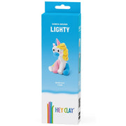 Kleiset Rainbow Unicorn Lighty - 3 potjes - Boetseren Hey Clay - In den Olifant