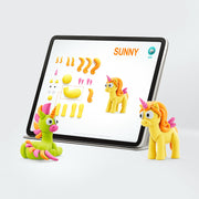 Kleiset Rainbow Unicorn Sunny - 3 potjes - Boetseren Hey Clay - In den Olifant