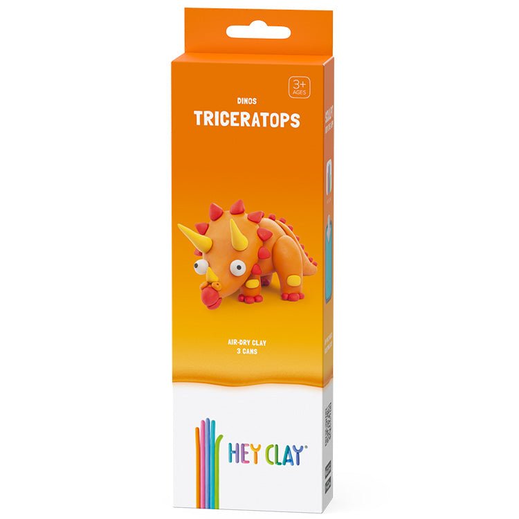 Kleiset Triceratops - 3 potjes - Boetseren Hey Clay - In den Olifant