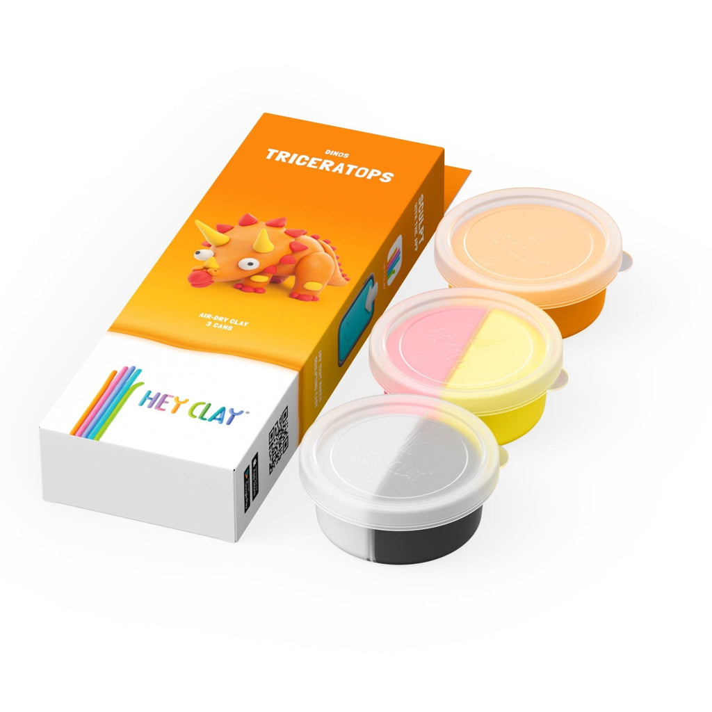 Kleiset Triceratops - 3 potjes - Boetseren Hey Clay - In den Olifant