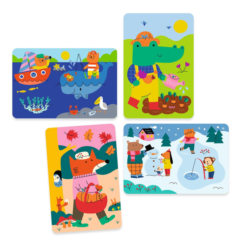 Kleuren met water - 4 seizoenen - Schilderen Djeco - In den Olifant